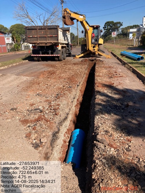 Obras avançam para garantir abastecimento de água em três bairros de Erechim