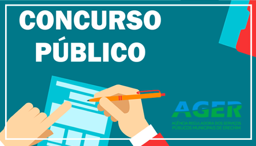 AGER Prorroga o prazo para o pagamento das inscrições do Concurso Público 001/2019.